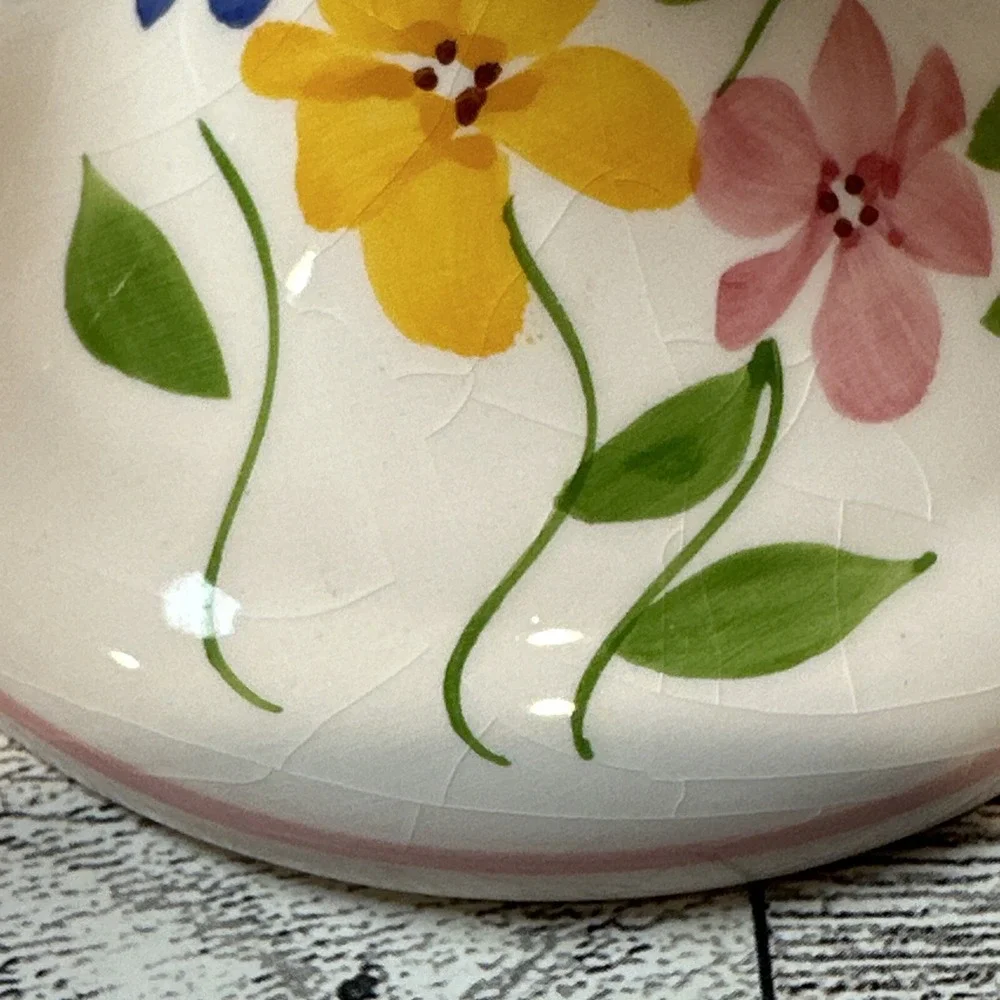Porcelain Floral Candleholders  4.25x3.75